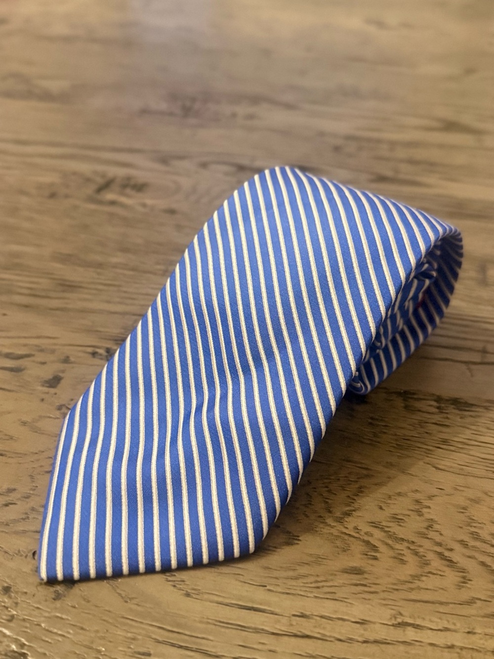 Chaps Blue and White Stripe Men's Tie